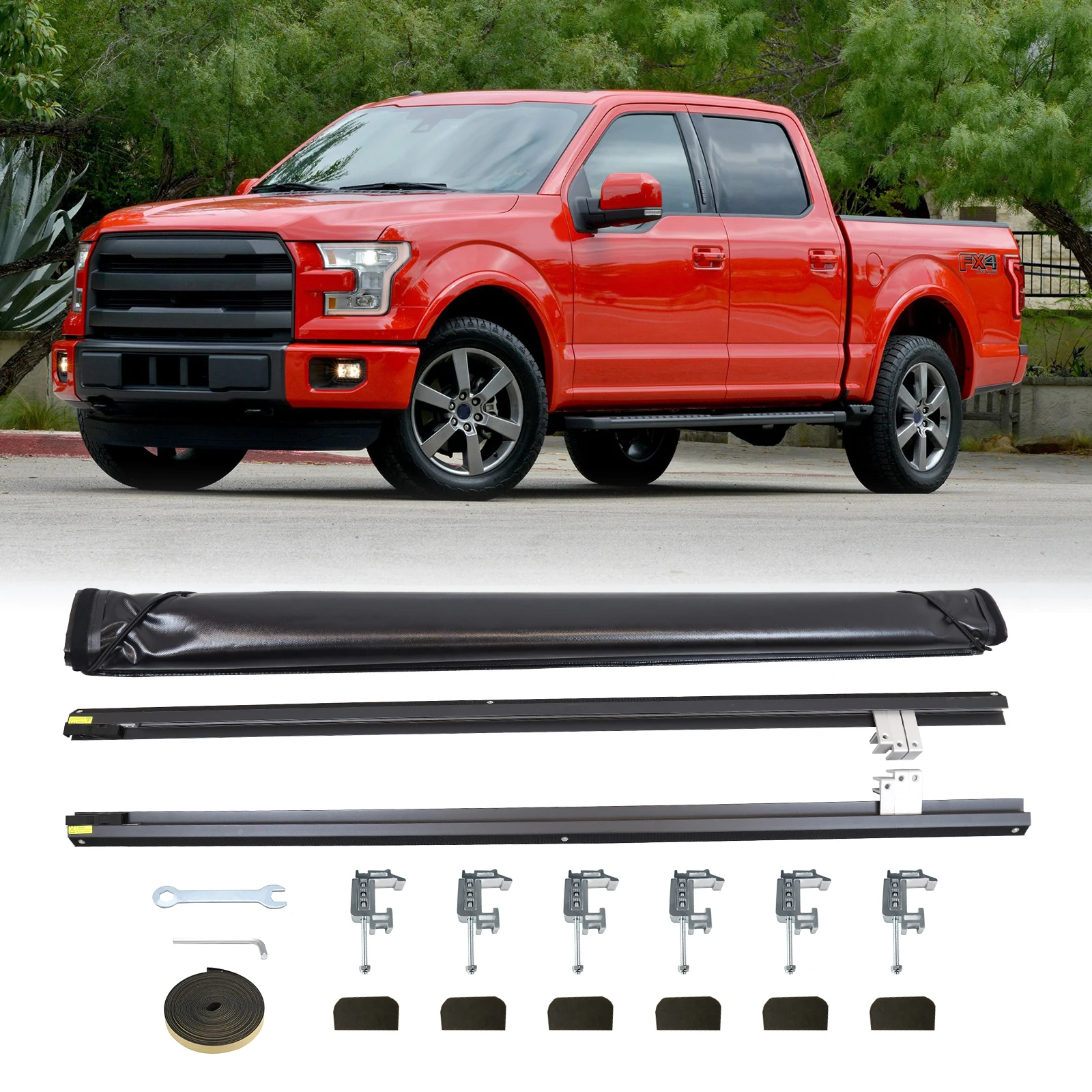 

5.8FT Roll-Up Truck Bed Tonneau Cover For 2007-2013 Chevy Silverado GMC Sierra