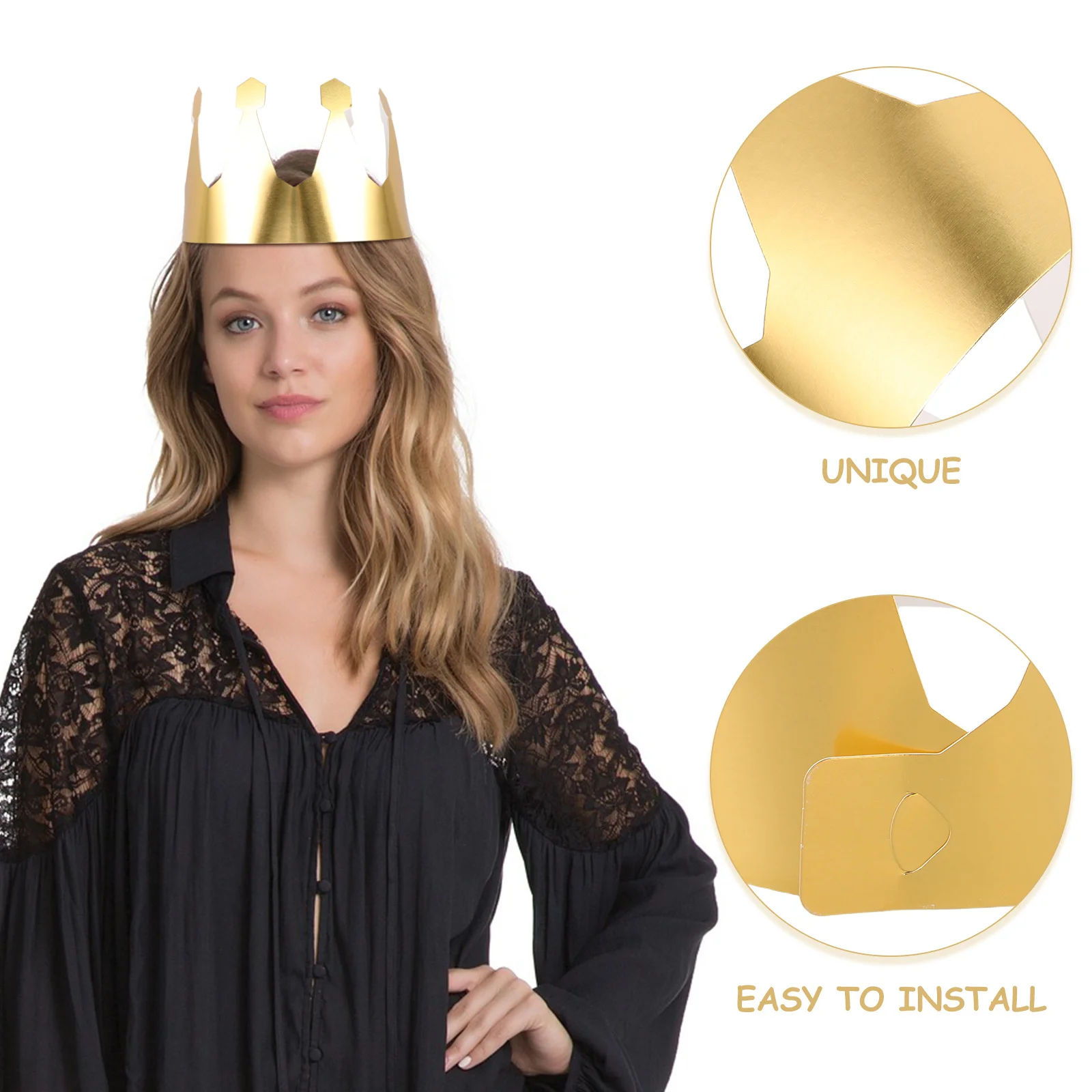 24 قطعة تيجان ورقية بألوان زاهية خفيفة الوزن قبعات حفلات عاكسة للاحتفال بعيد الميلاد كابينة تصوير دعائم للأطفال والكبار #2