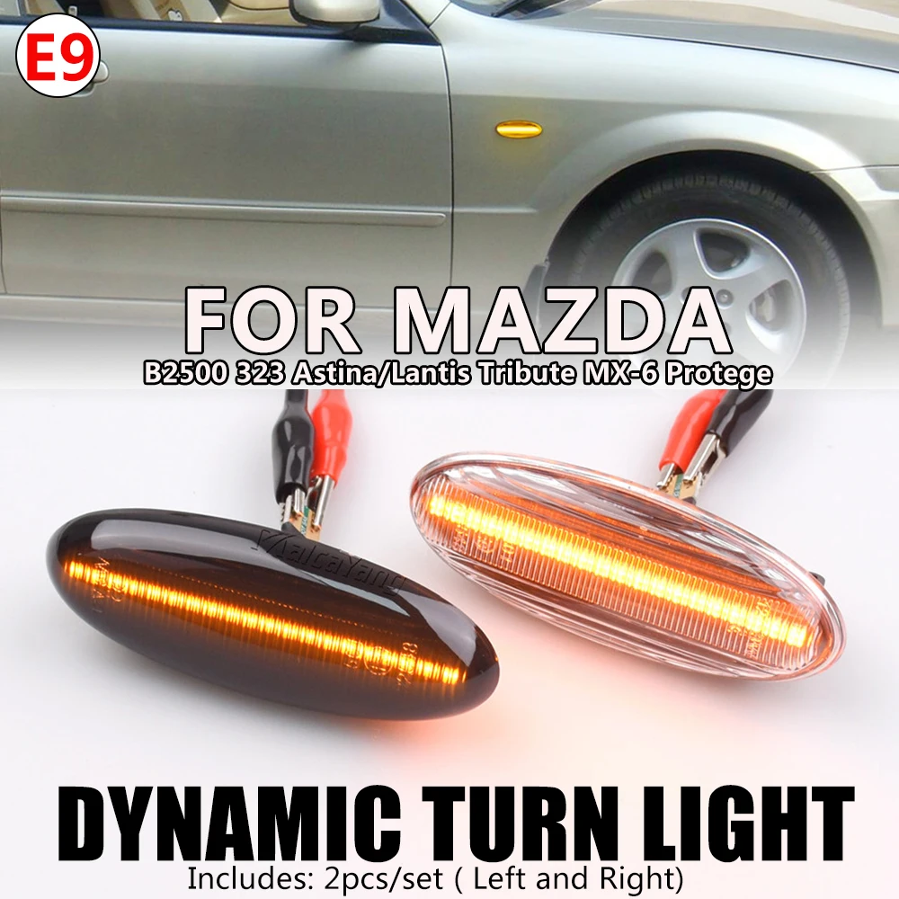 Scroll Flasher Lamp LED Turn Signal Side Marker Light For Mazda 323 Etude P5 MX-6 Tribute Protege 5 B2500 Pick Up Astina Lantis