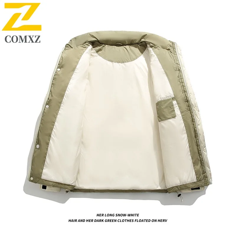 COMXZ Loose Winter Jacket Cold-Resistant Thickened Windproof Skiing Padded Jacket Ski  Versatile Warm Down Jacket Men's Clothing