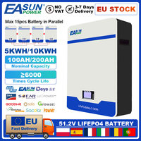 EASUN POWER 48V Powerwall 51.2V 200Ah 100Ah LiFePO4 Battery 6000+ Cycle CAN RS485 16S BMS 5KWH 10KWH For PV Solar Off/On Grid