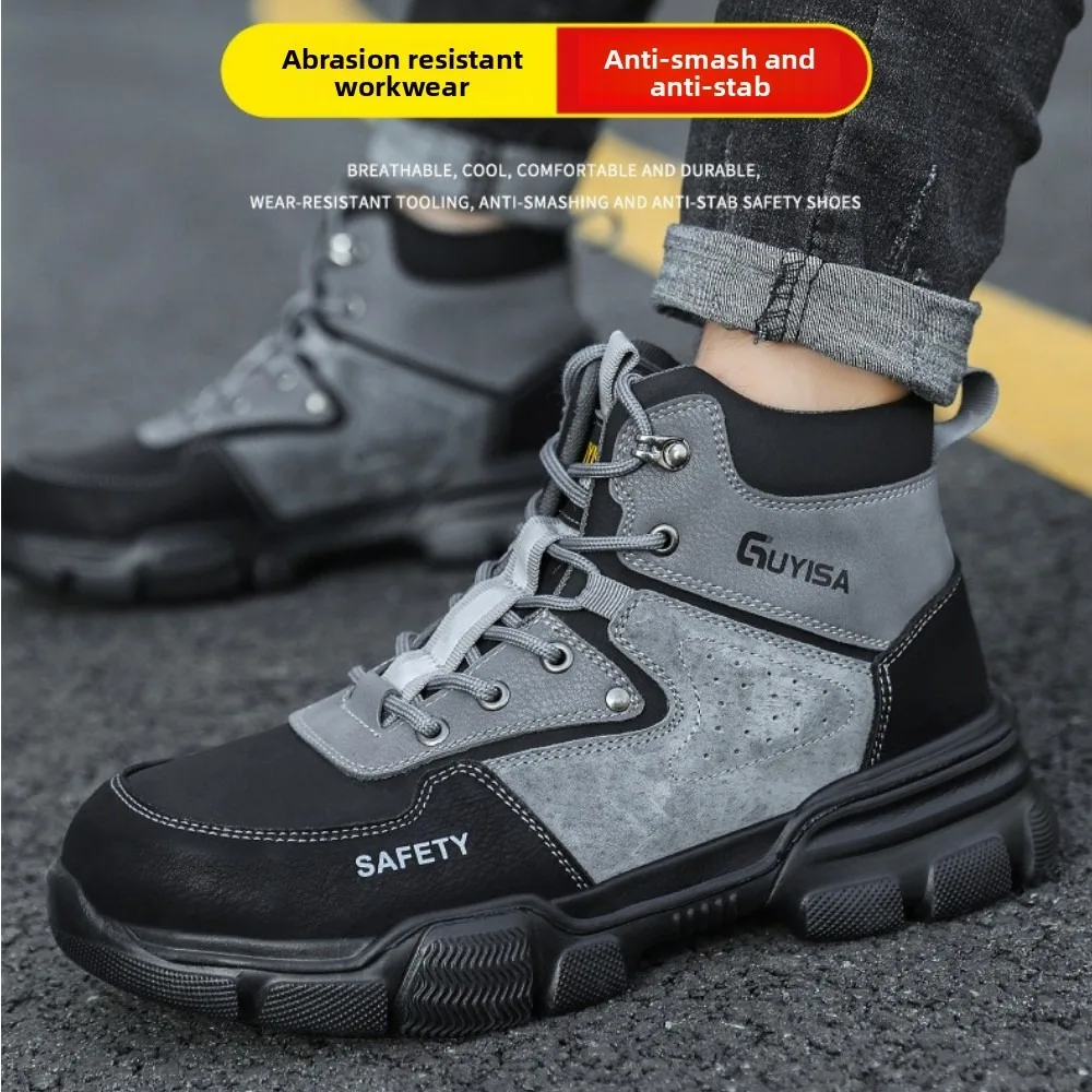 Anti-smashing, Anti-smashing and Anti-piercing Safety Shoes, Lightweight Safety Protection, High-top Soft-soled
