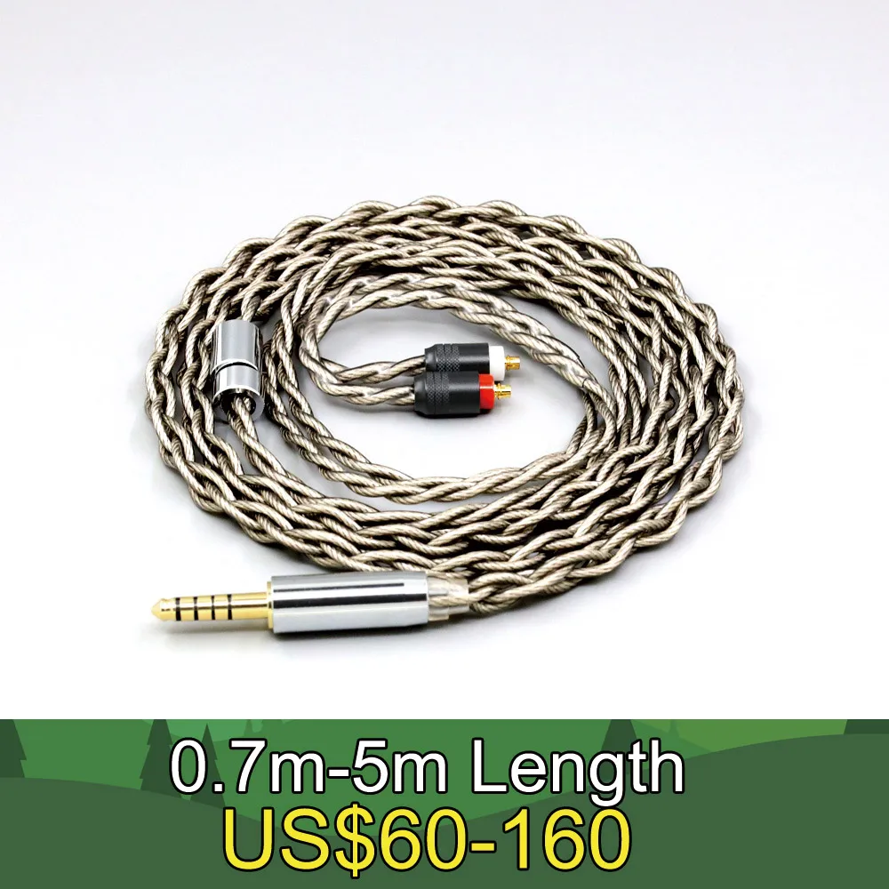 99% Pure Silver + Graphene Silver Plated Shield Earphone Cable For Sony IER-M7 IER-M9 IER-Z1R Headset 4 core 1.8mm LN007942