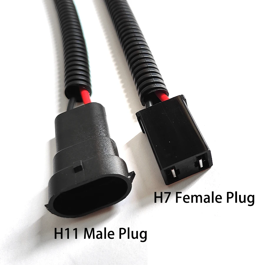 1 Pair H8 H11 Male To H7 Female Plug Conversion Wiring Harness Connector  Car Headlight Fog Light Socket Adapter Cable