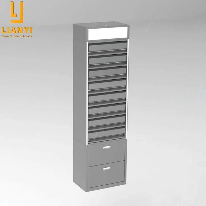 custom.2023 New Design Metal Fixture Showcase Lighting Display Cabinet