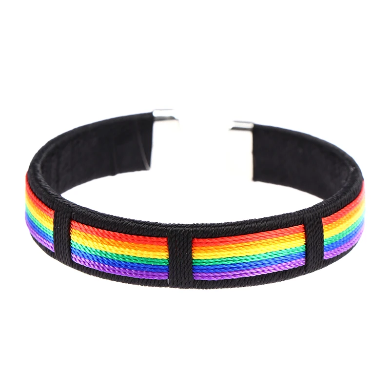 Lesbians Gays Bisexuals Rainbow Bangle Bracelets Rainbow Couple Open Bracelet