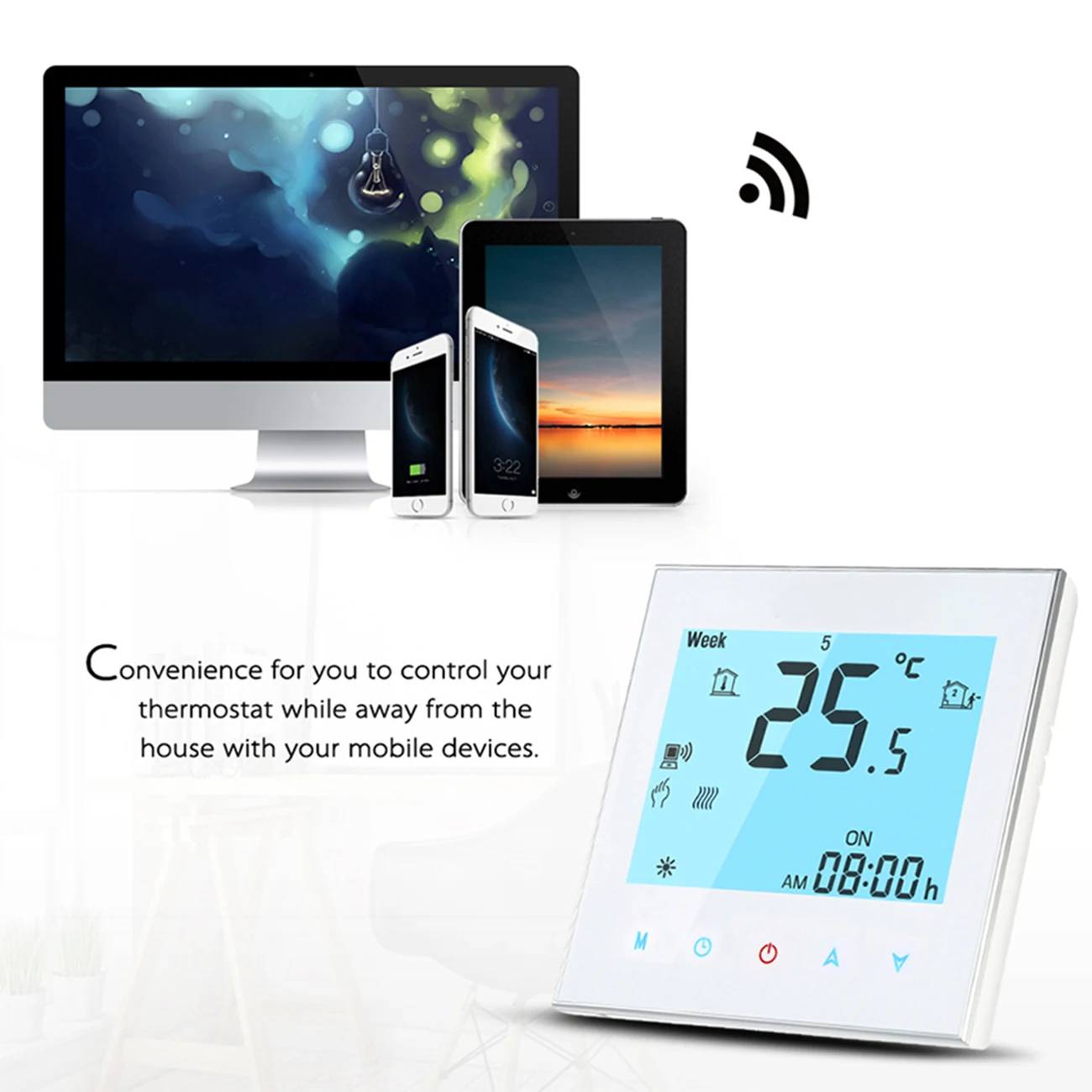 Qiumi Smart Wifi Termostato Ar Condicionado Controlador De Temperatura Funciona com Alexa Google Home