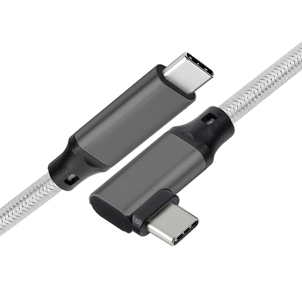 100W PD 5A 90 degree USB3.2 Type-C Cable Video 4K @60Hz 20Gbps USB-C Gen 2 Cord For Macbook Pro Oculus Quest 2 VR cable