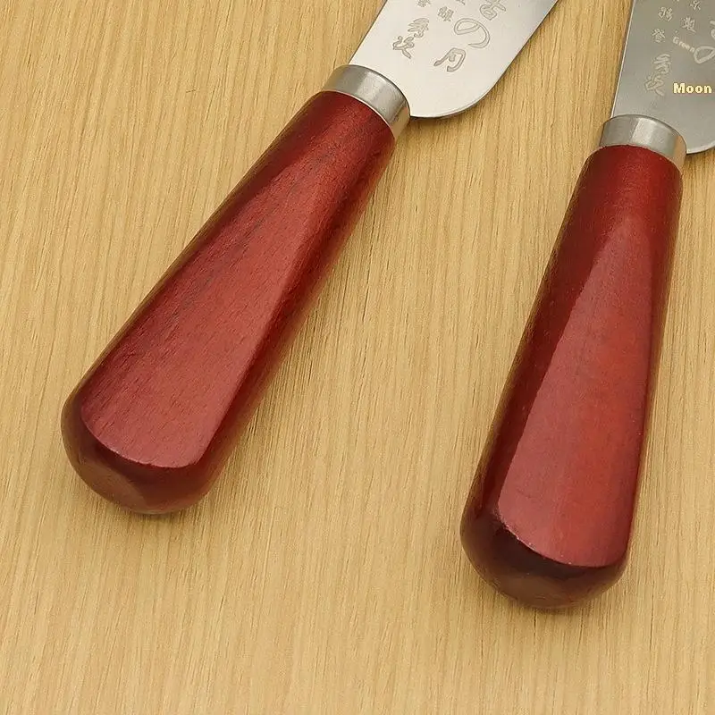 [F] Leather Skiving Knife Cutting Knife With Wooden Handle Leather Skiver For DIY Leathercraft Working Tool view 3