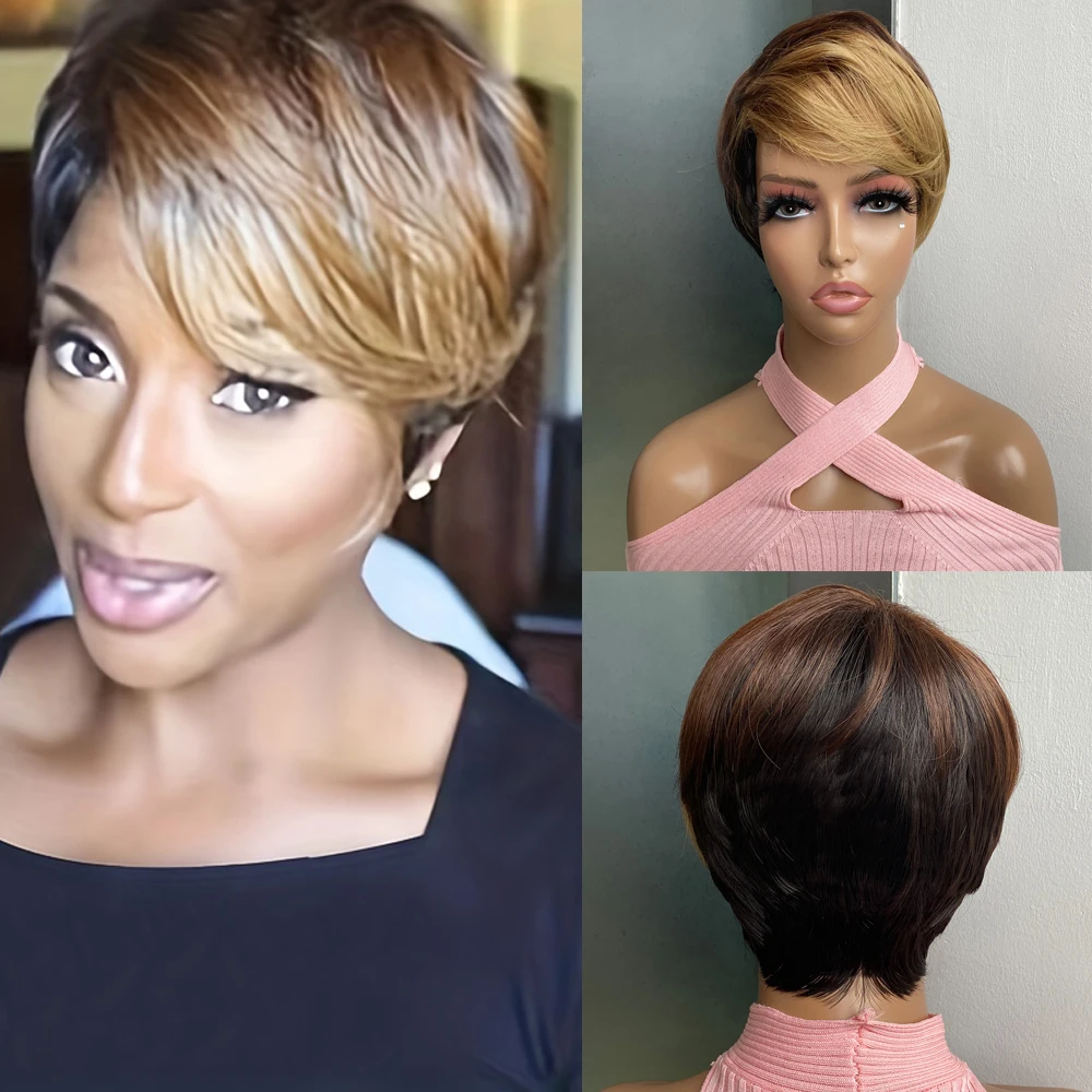 Short Pixie Cut Wigs Synthetic Heat Resistant Wigs For Women Hair Replacement Wigs For Party Cosplay Halloween Use