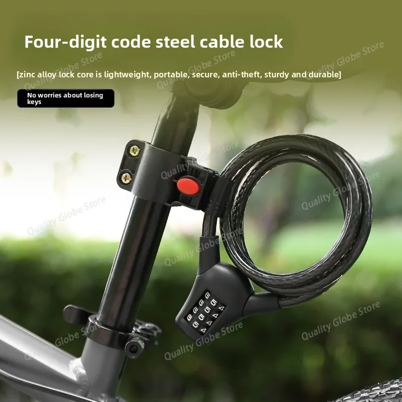 Cerradura para bicicleta con contraseña de 4 dígitos, contraseña antirrobo, candado con Cable reforzado de acero, núcleo de bloqueo avanzado, perfecto para bicicletas