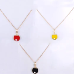 Enamel Table Tennis Ping-Pong Ball Pendant Necklace Gold Color Link Chain Necklace Jewelry Choker Women Fashion Jewellery