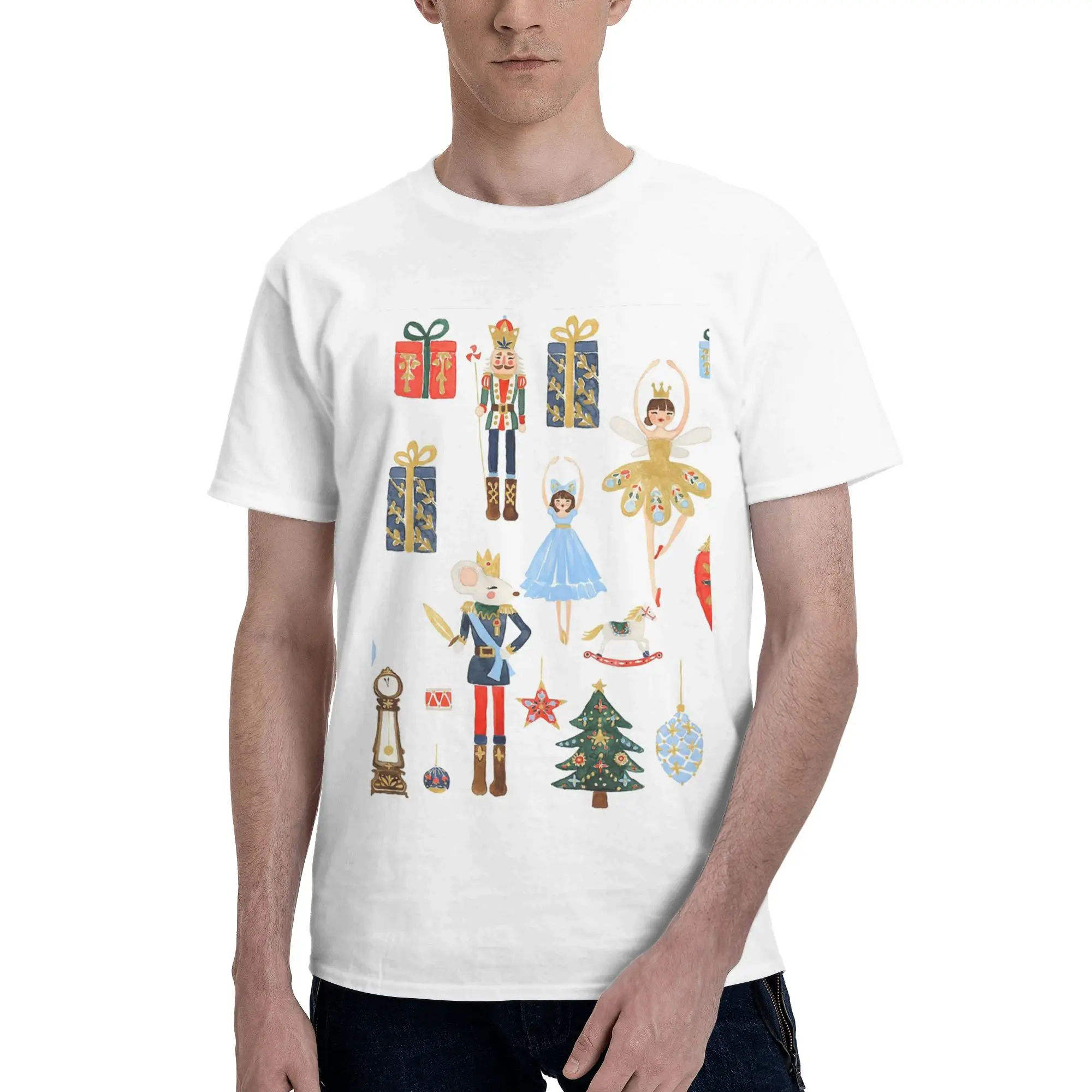 

Christmas Nutcrackers Stars Ballerina Violin 100% Cotton T-Shirt Men'sFashion T Shirts Men Round Neck Short Sleeve S-6XL