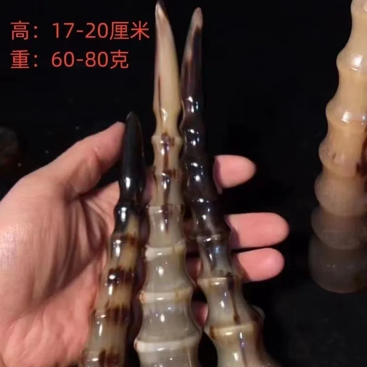 Natural Tibetan Yak Horn Pointed Ornament Handheld Piece Cultural Plaything Health Meridian Massage Acupoint Stick Gift Item