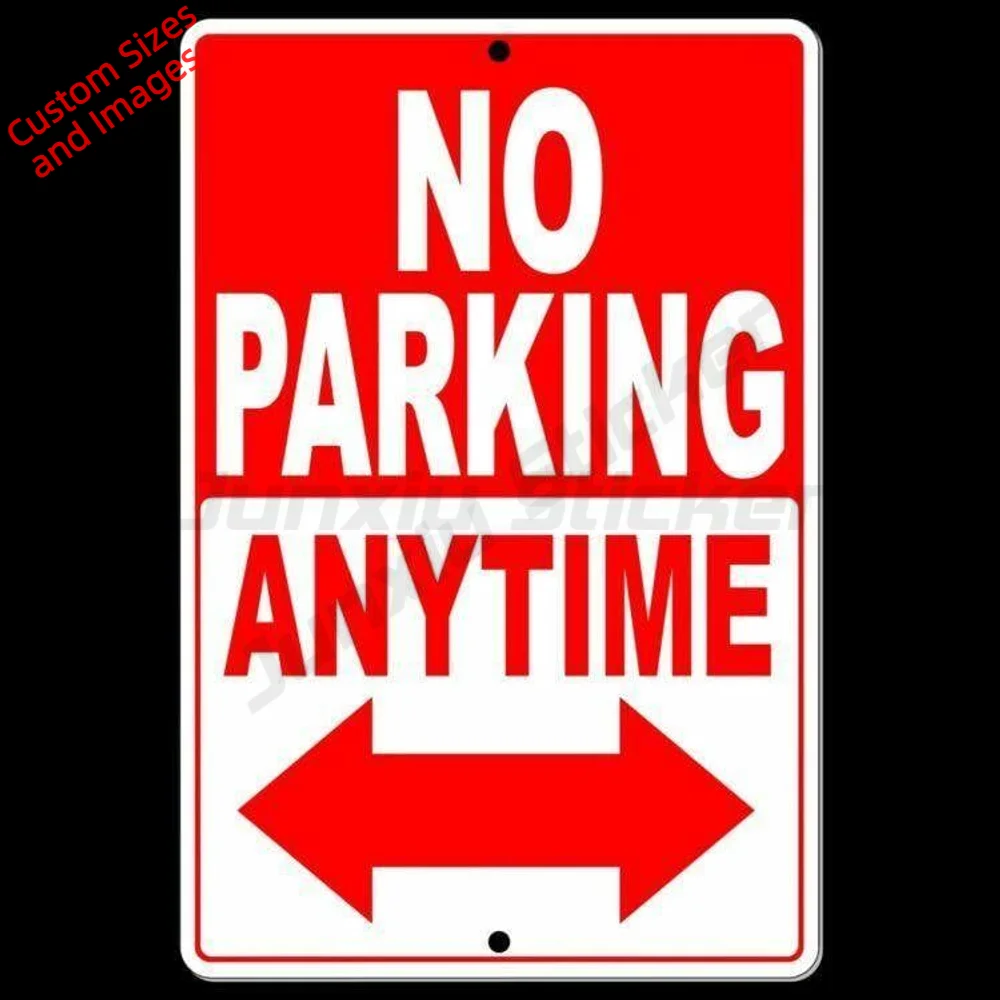 No Parking Either Direction Double Red Arrow PVC Sticker For Parking Lot And Garage Entrance Waterproof Decal Parking Label