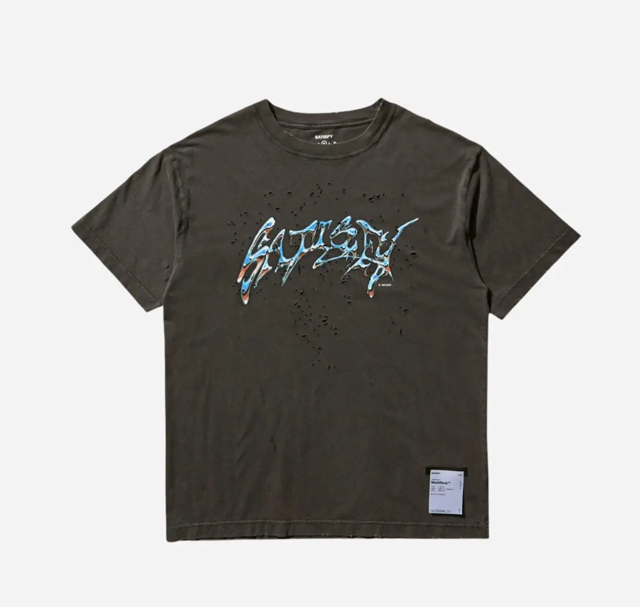 SATISFY retro ink splashing crew neck cotton printed short sleeve loose and comfortable T-shirt