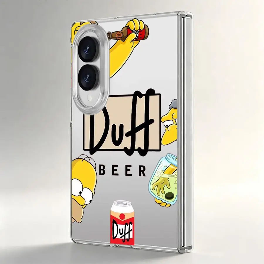 Cartoon The Simpson Transparent Soft Phone Cover Case for Samsung Galaxy Z Fold 8 Ultra Z Fold 7 6 5 4 3 ZFold6 ZFold7 ZFold5