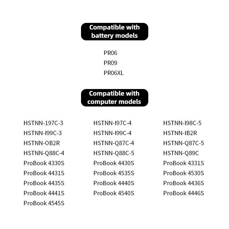 جديد PR06 PR09 بطارية الكمبيوتر المحمول ل HP ProBook 4330S 4331S 4530S 4540S 4535S 4430S 4435S 4436S HSTNN-OB2T HSTNN-LB2R DB2R XB2I