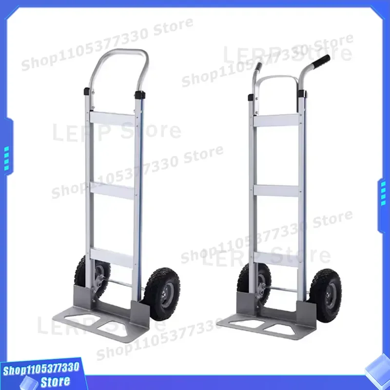 Heavy Duty Aluminum Alloy Platform Trolley Silent 6 Wheel Hand Truck Thickened Base Cart for Warehouse Loading and Moving