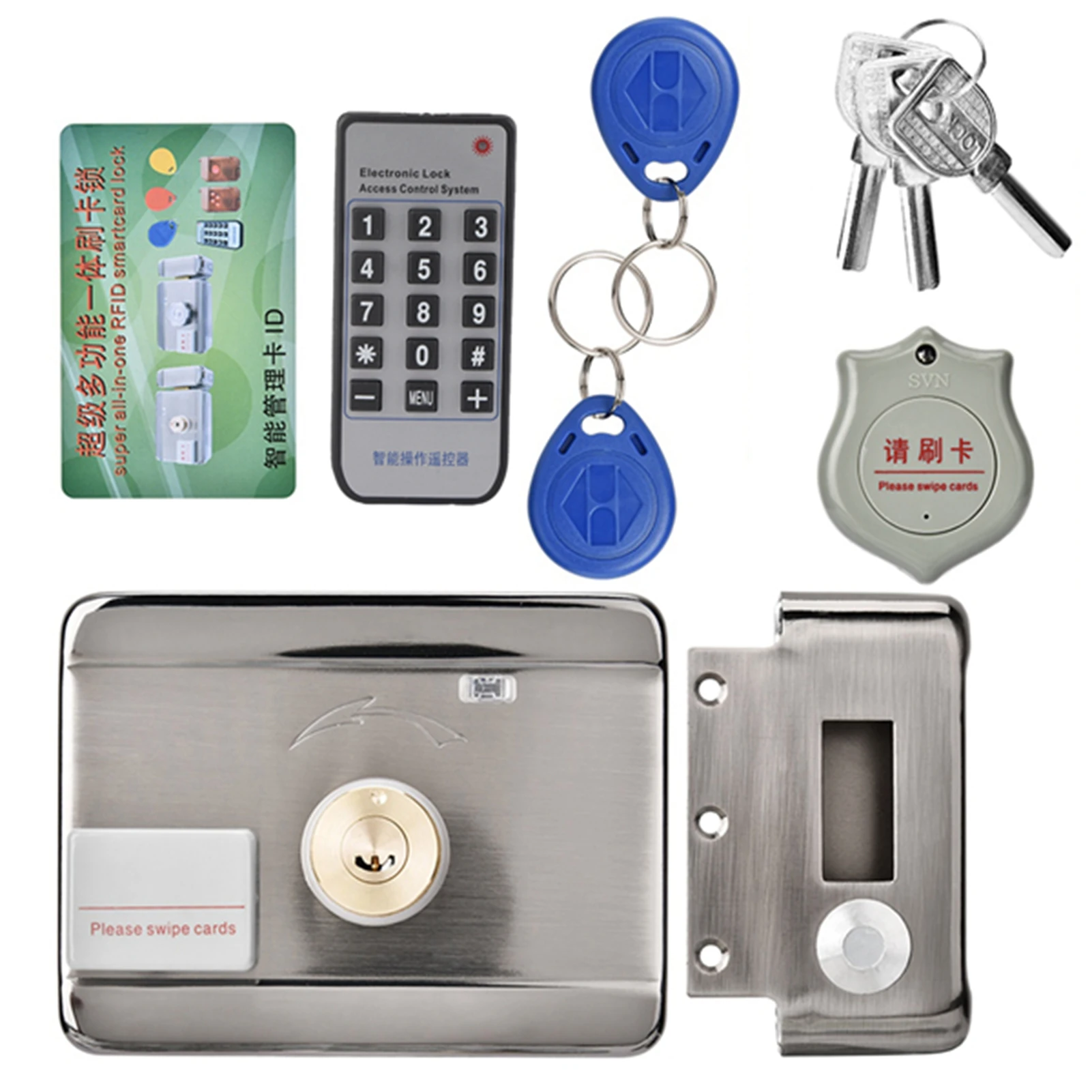 12V Door Lock Door Lock Intelligent Door Lock Smart Door Lock Electronic Access Intelligent System ID Double Head 12V Door Lock