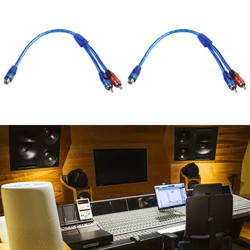 2Pcs Set RCA Audio Cable "Y" Splitter Adapter Computer 1 Female To 2 Males Cord 12 Inch Cables For Home Audio image 3