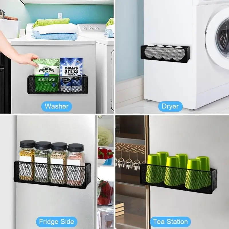 Magnetic Refrigerator Shelf Kitchen Side Wall Storage Box High Suction Power Required Magnetic Refrigerator Storage Shelf