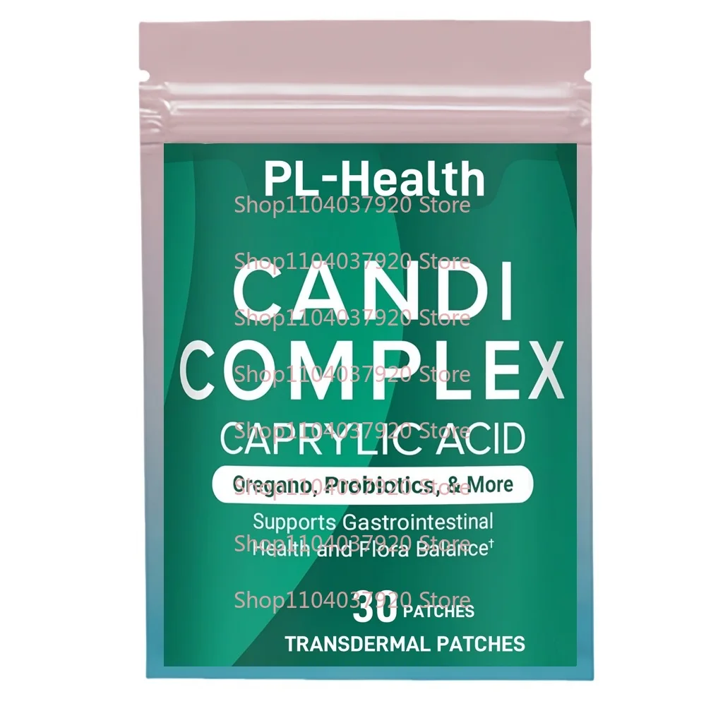 30 Patches Candida Complex Transdermal Patches With Oregano Probiotics for Yeast Balance, Gut & Immune Support