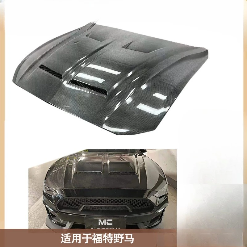 

For Ford, Mustang, Carbon Fiber Cover, Hood, Front Cover, 2018-2022