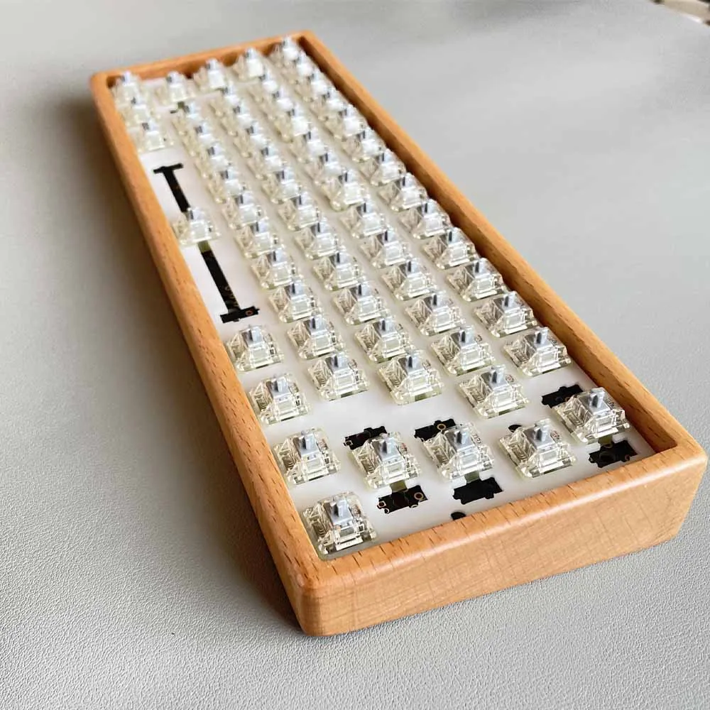 Beech/walnut Fa- 60% mechainical Billentyűzet GH60 esetben compatibal wooting 60HE rakka poker3