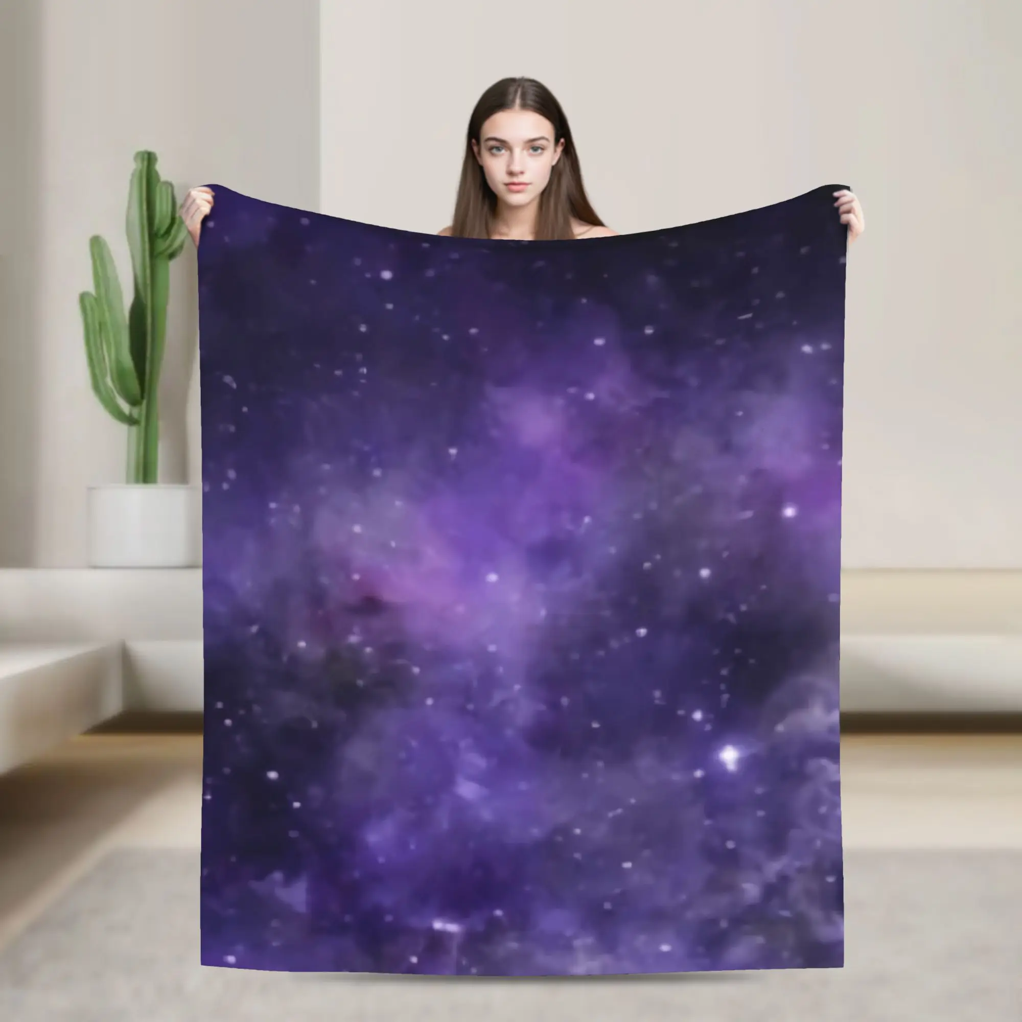 Blanket Astrology Zodiac Moon and Stars Blanket, Purple Witchcore Decor Gothic Couch Blanket Cozy Gift