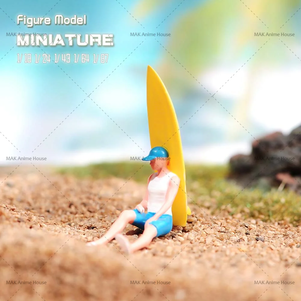 Miniatures 1/87 1/64 1/43 1/24 1/18 Stimulating Sports For Sea Surfers Doll Unpainted Model Home Decoration Scene Car Toys