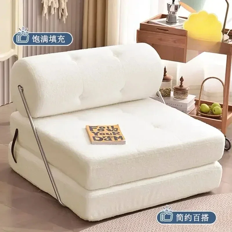 Plush Sofa Backrest Armchair 2 In 1 Foldable Cute Cartoon Lazy Sofa Children Flip Open Sofa Bed For Bedroom Without Liner Filler