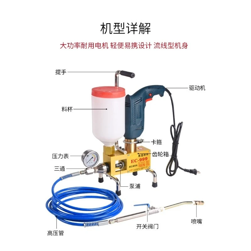 High Pressure Grout Injection Machine - Polyurethane Leak Seal & Waterproof Pump