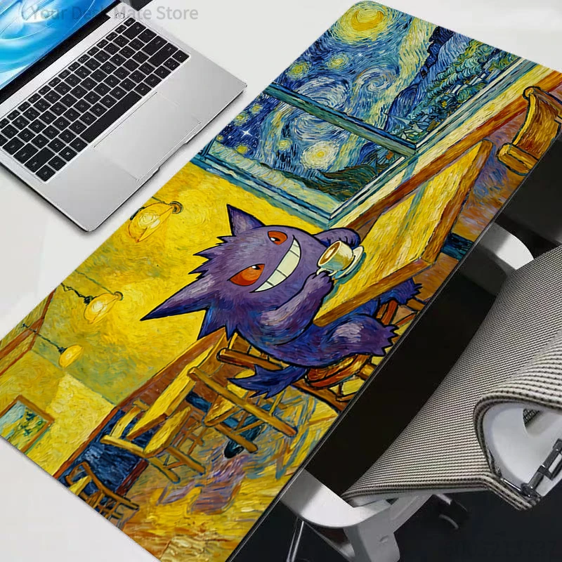 Mauspad für Gamer, großes Gengar-Computer-Gaming-Mauspad, Schreibtischunterlage, Tastaturunterlage aus Gummi, langlebig, Anime, XXL, strapazierfähiger Teppich