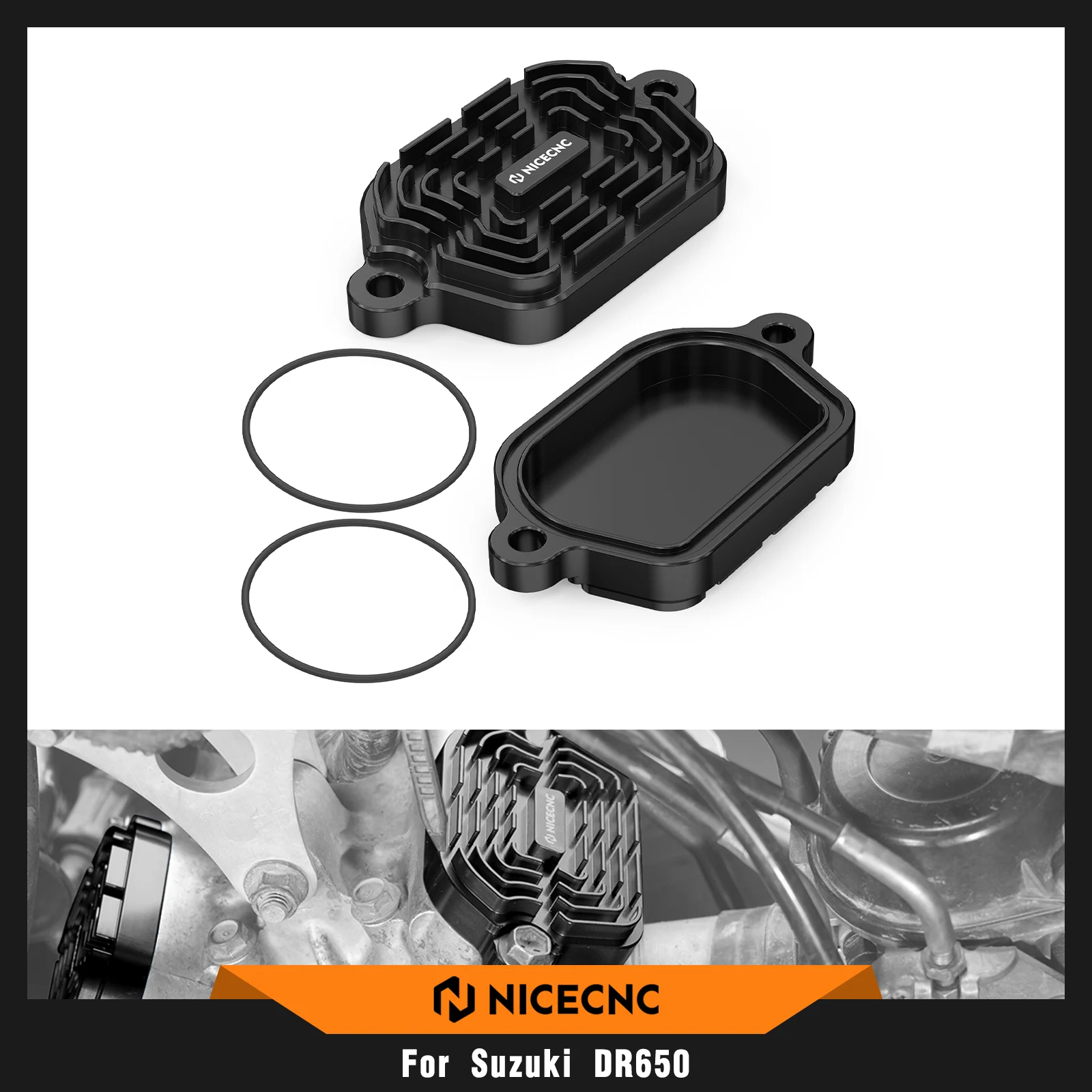 NICECNC Finned Valve Covers For Suzuki DR650S DR650SE DR 650 S/SE 1996-2024 2023 2022 2021 DR650S DR650SE DR 650 S/SE 1996-2024