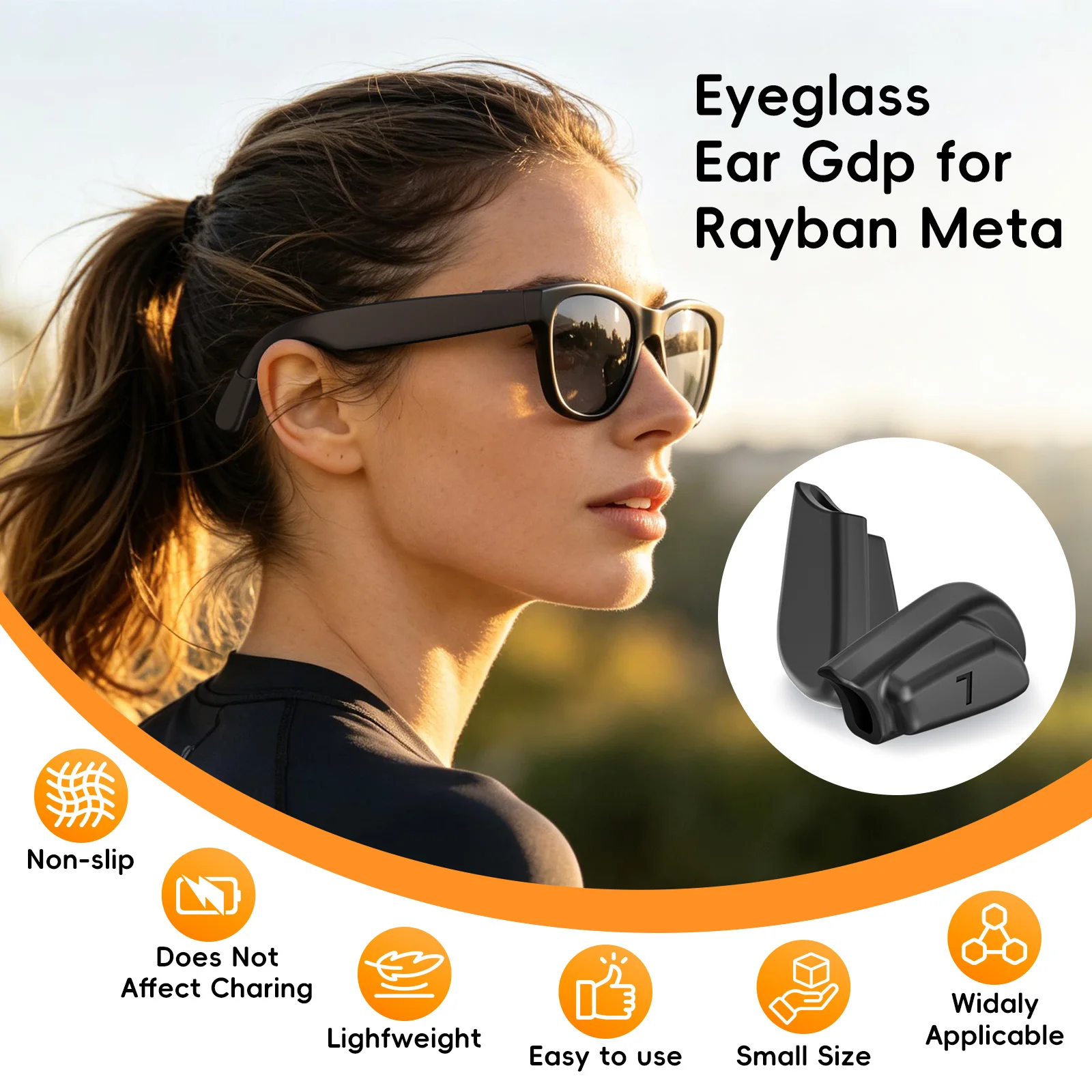 3 Pairs Anti-Slip Silicone Eyeglass Ear Grips For Ray-Ban Meta Wayfarer/Skyler/Headliner&Gen 2 Smart Glasses Elastic Retainer view 3