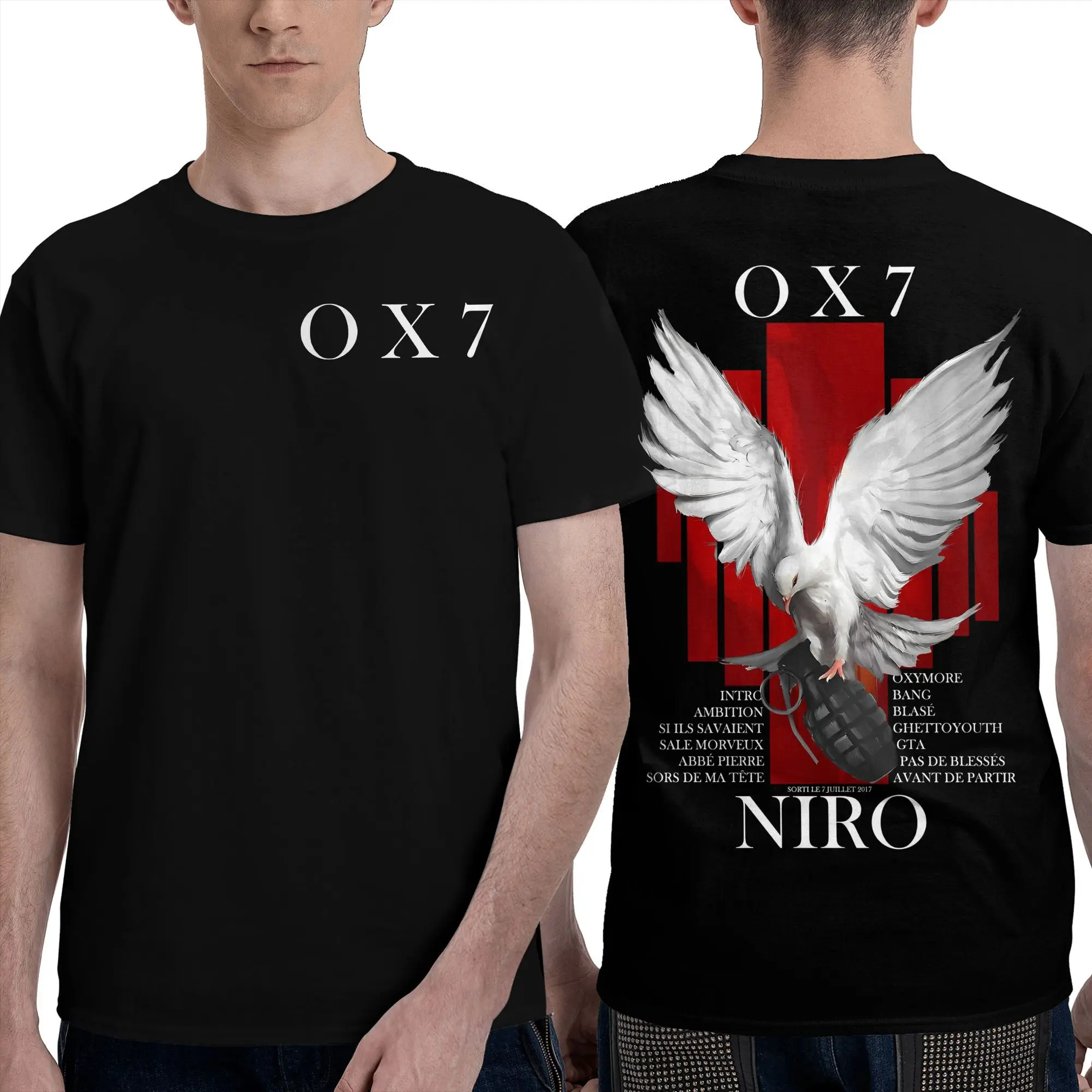 

Niro Ox7 футболка мужская хлопковая новинка футболка с круглым вырезом футболки с короткими рукавами одежда больших размеров