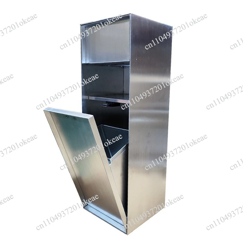 Stainless steel wall embedded niche toilet toilet storage rack