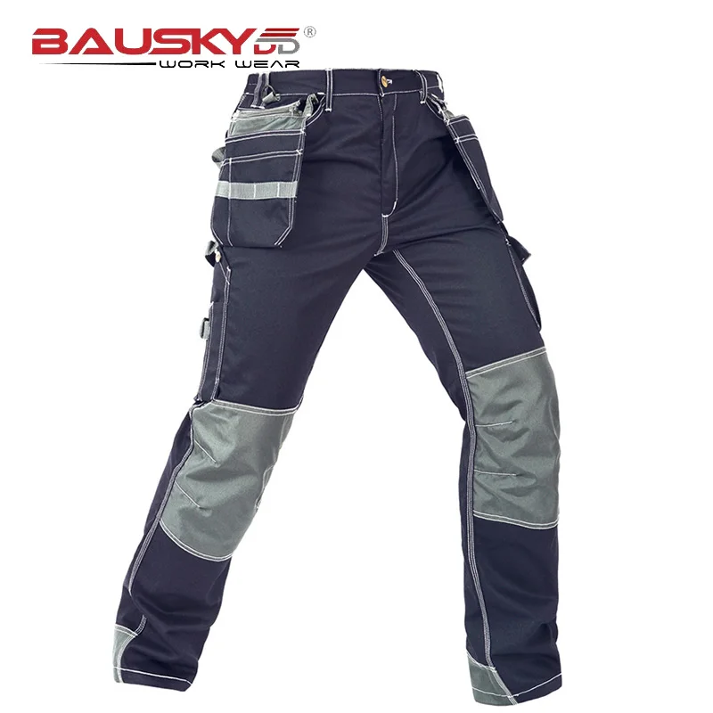 Polycotton Work Pants Men Electrician Long Working Pants for Man Multi Pockets Cargo Trousers Men Workwear Pants for Men