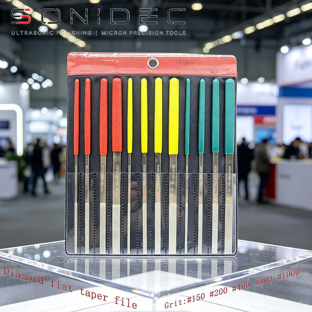 CF400 Set Metal Stone Sanding Needle Taper Diamond File for Mould Die DIY Wood Rasp File Jewelry Polishing Tool