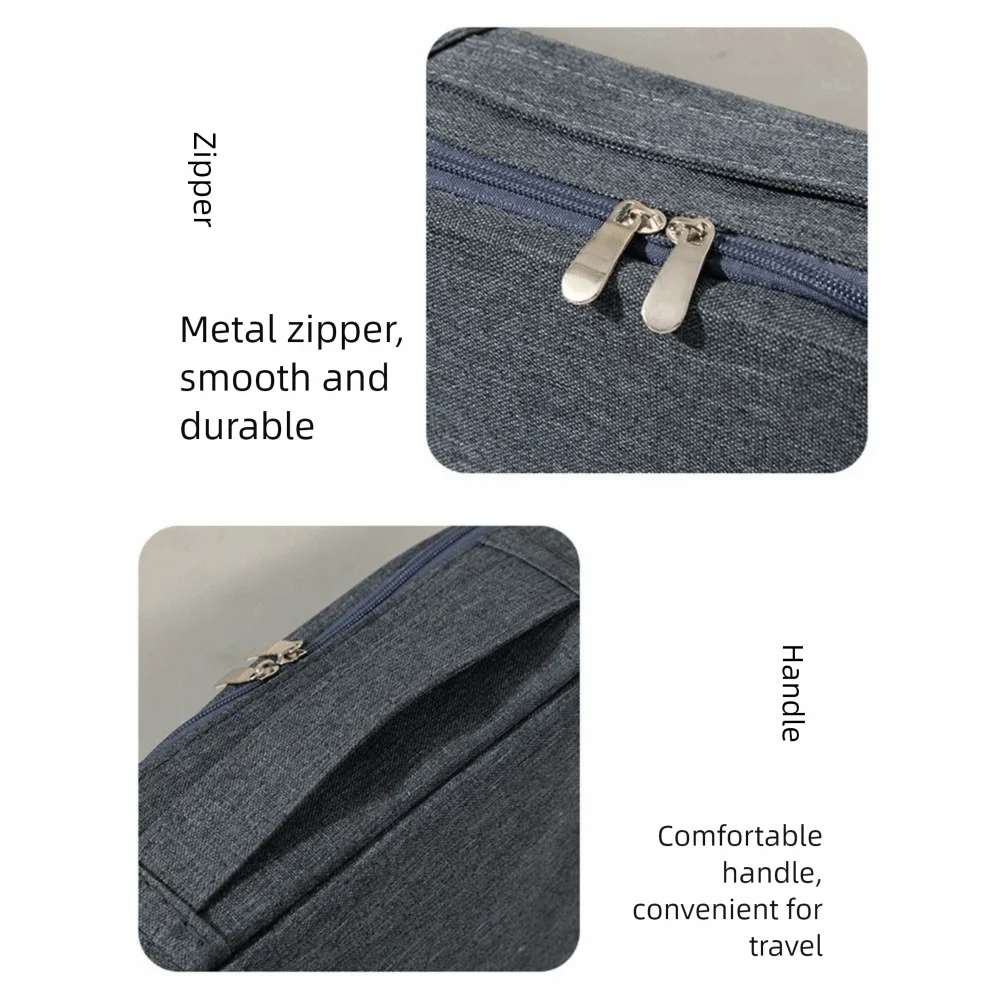 Large Capacity Vertical Makeup Bag Portable Multi-Compartment Student Stationery Bag Wear-resistant Partitioned