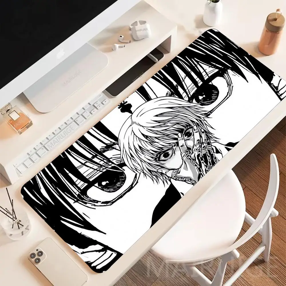 

Black and white Japanese comics Mouse Pad Large Gaming Mousepads Non-slip Gamer Keyboard Laptop Tablet Mat PC Aesthetic Playmat