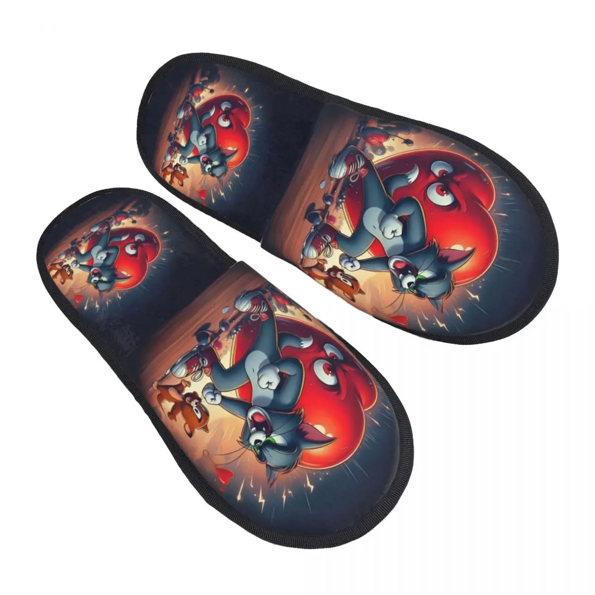 

Изготовленные на заказ тапочки из пены с эффектом памяти «Том и Джерри», женские удобные теплые домашние тапочки в стиле аниме Kawaii