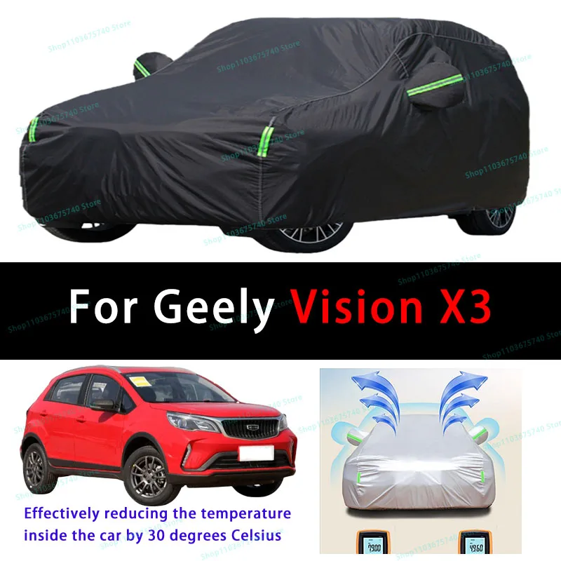 

For Geely Vision X3 Summer Full Car Covers Outdoor Sun uv Protection Dust Cooling Protective Auto Protective Cover