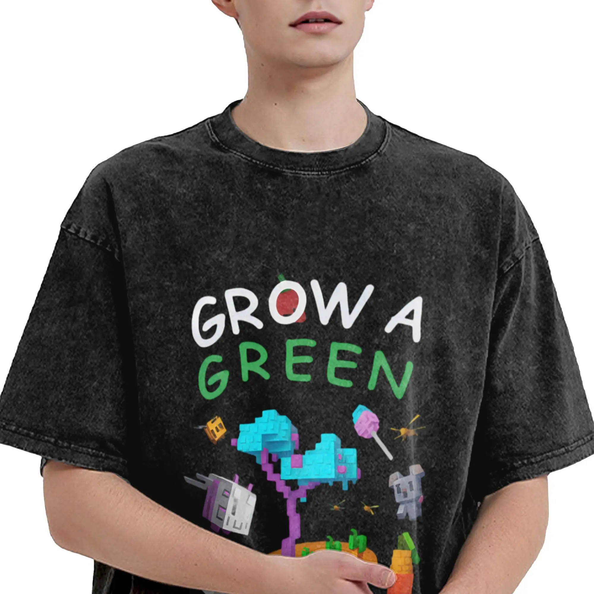 الرجال G-Grow a G-Garden تي شيرت بلايز الصيف Y2K متعة تي شيرتات قصيرة الاكمام الجولة الرقبة Harajuku فضفاض التي شيرت رخيصة