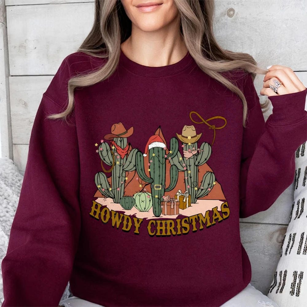 Women Graphic Sweatshirt Howdy Chrsitmas Sweater Retro Winter Season Jumper Xmas Western Howdy Pullover Women’s Clothes Top Tees