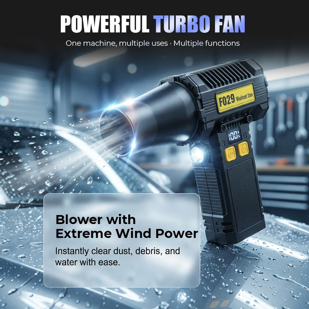 

New Powerful Air Blower Portable Fans 800g Wind Pressure High Power Turbo Fan Portable Vacuum Cleaner Brushless Motor Air Duster