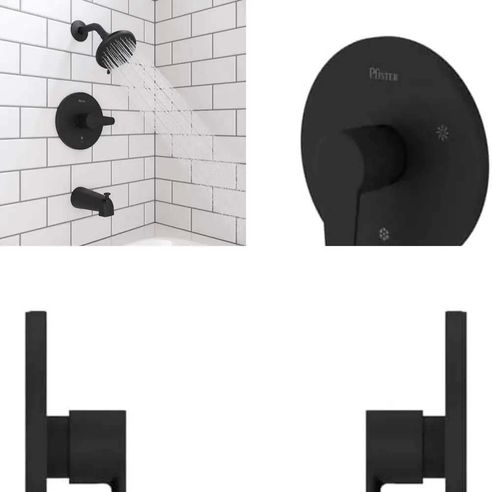 

1-Handle Matte Black Tub & Shower Trim Kit, R89070B, Shower Head Not Included