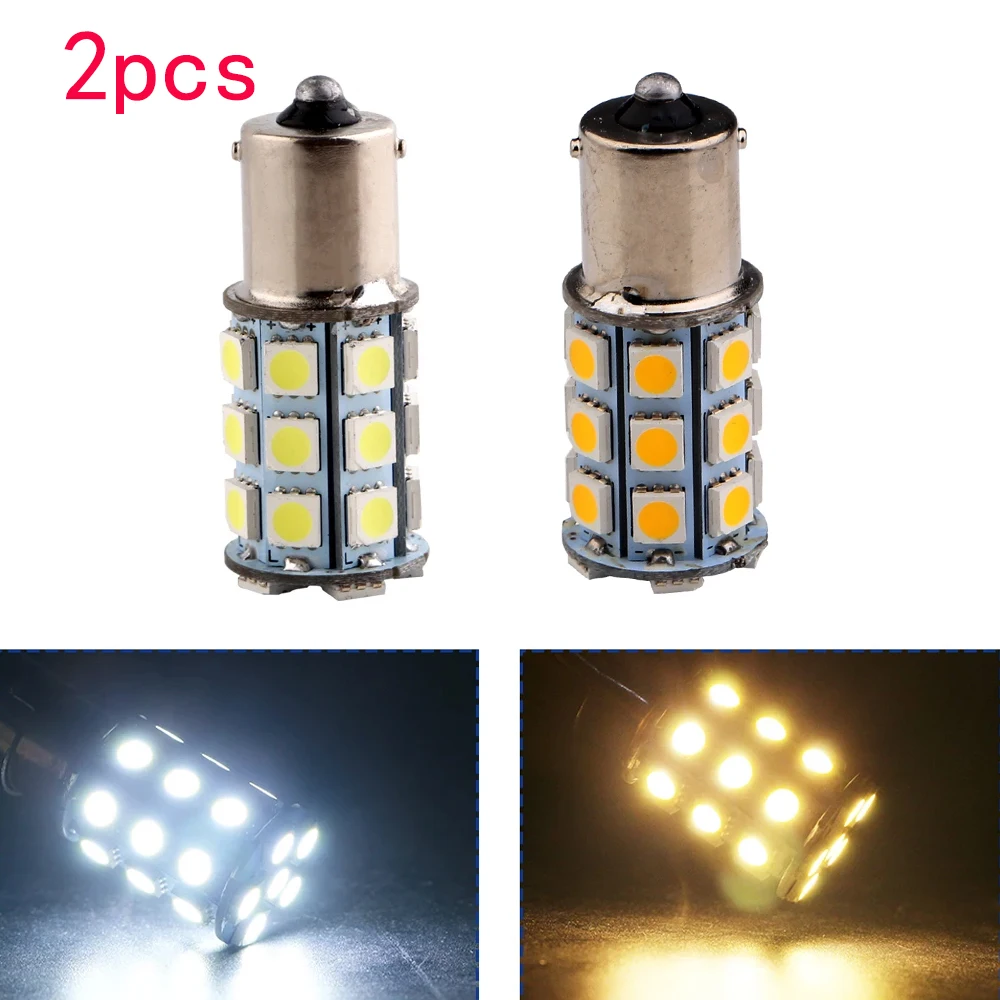 2PCS 27SMD BA15D 1156 Cabin Marine Boat LED Inner Lights Bulbs 1004 1076 1142 Ship Boat Truck Van Car Brake Stop Tail Light