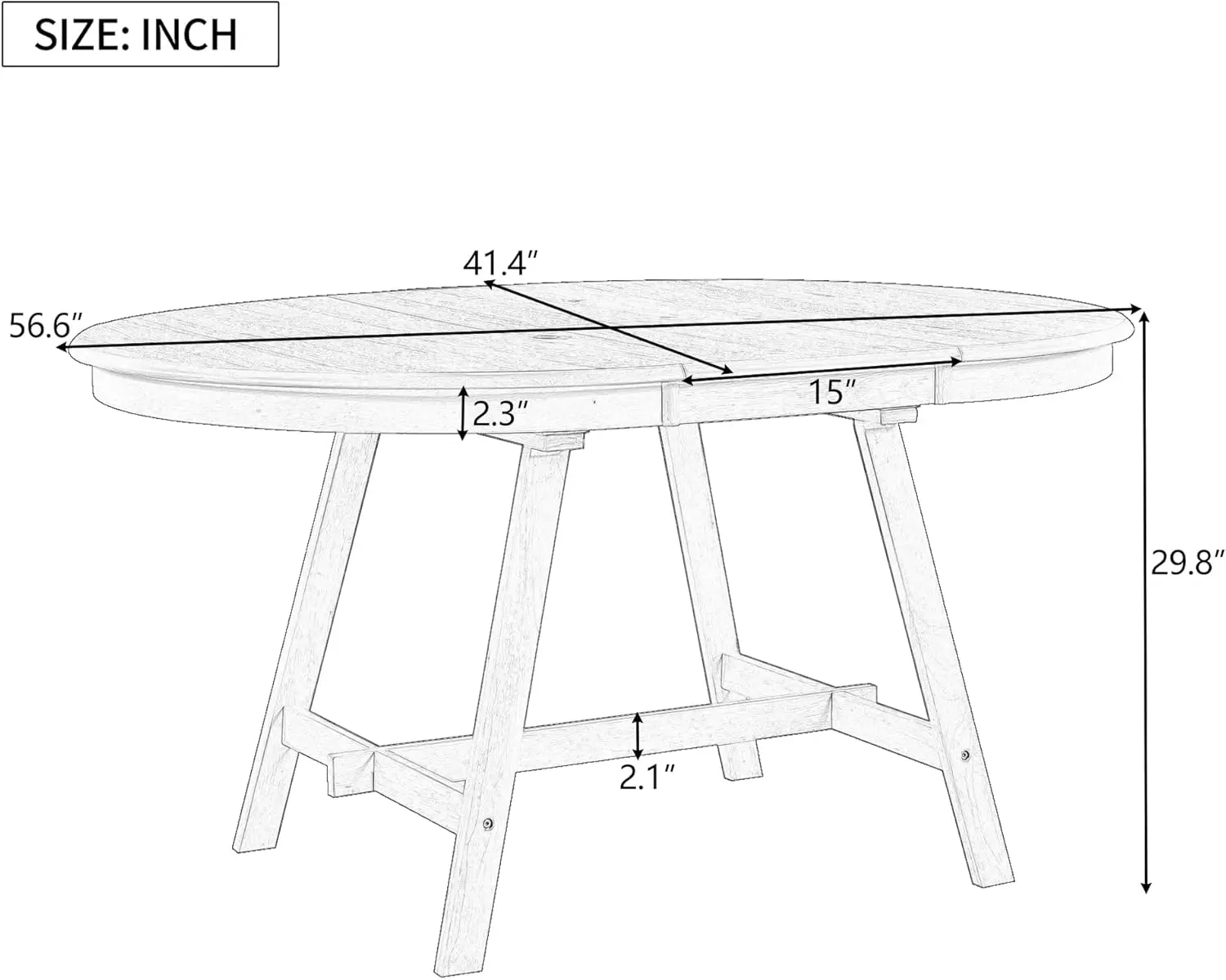 Quarte Farmhouse Wood Dining Table,Round Extandable Dining Table for Dining Room (Natural Wood Wash/Table2)